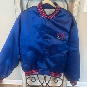 Swingster USA Olympic Official Supplier Satin‎ Bomber Jacket XL USA Made